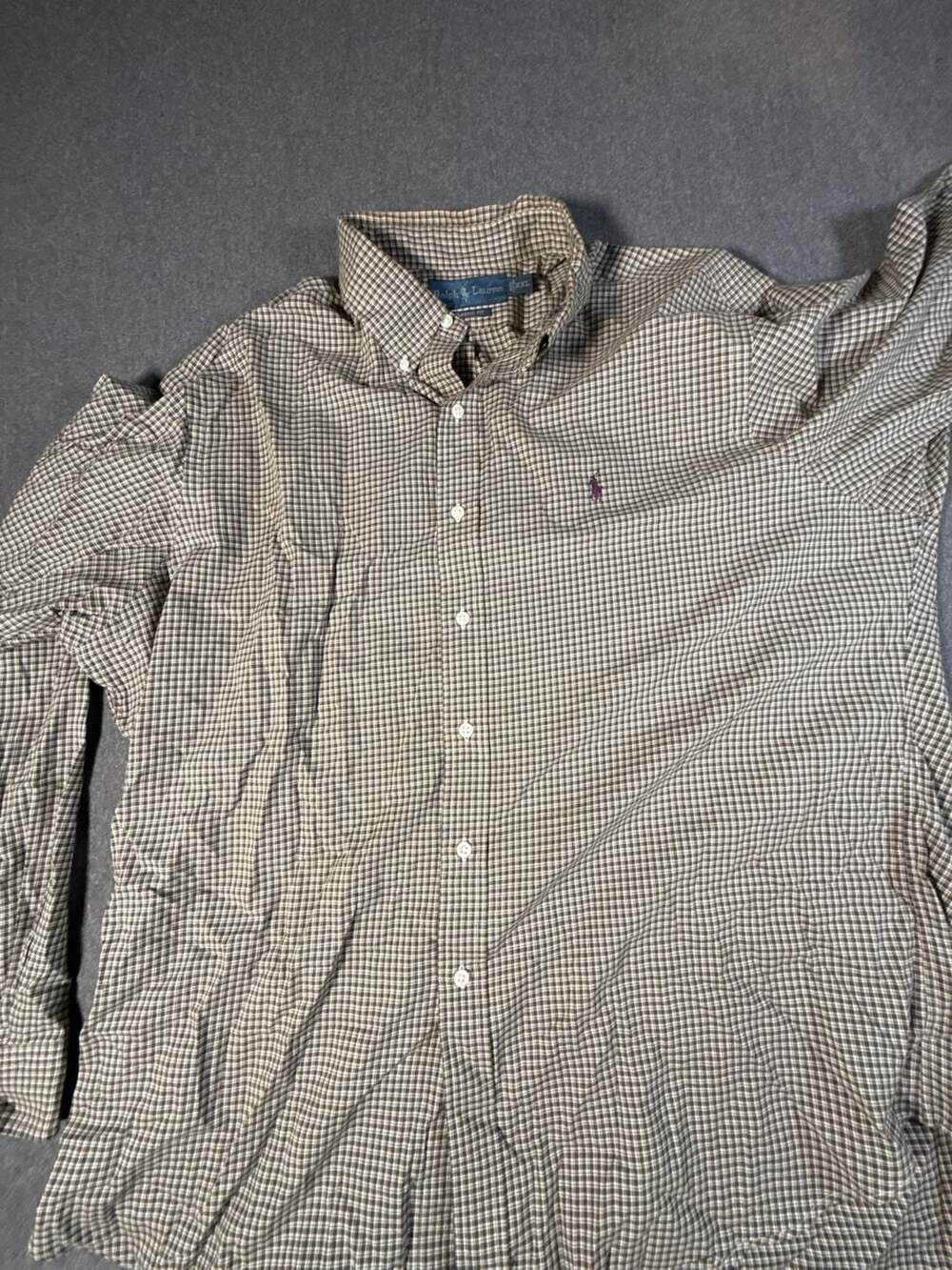 Ralph Lauren Classic Fit Gingham Check Long Sleeve Button Down Shirt XXL